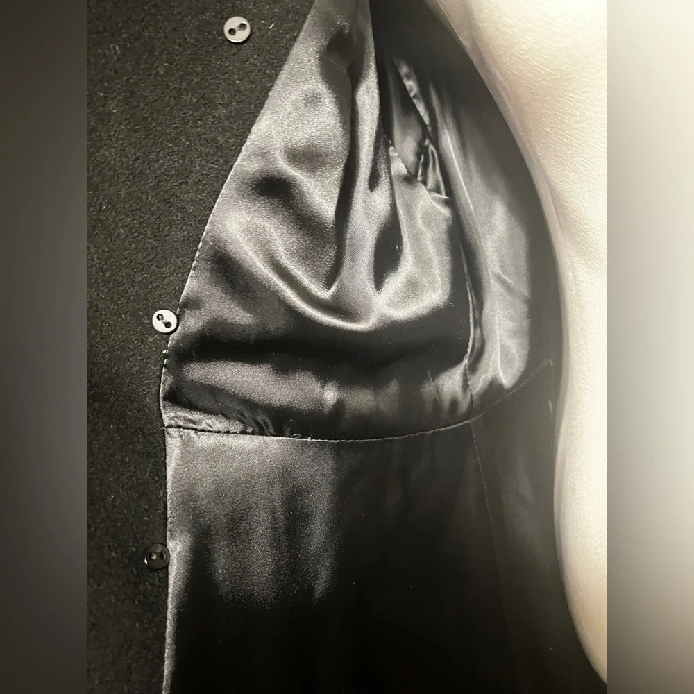 Hannah Black Wool and Cashmere Coat with Real Fur Trim - Picture 6 of 7